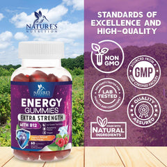 Nature's Nutrition Green Tea Caffeine icon highlighting natural caffeine boost