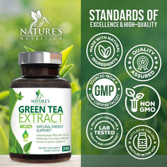 Nature's Nutrition green tea extract polyphenols rich formula visual emphasis on antioxidants