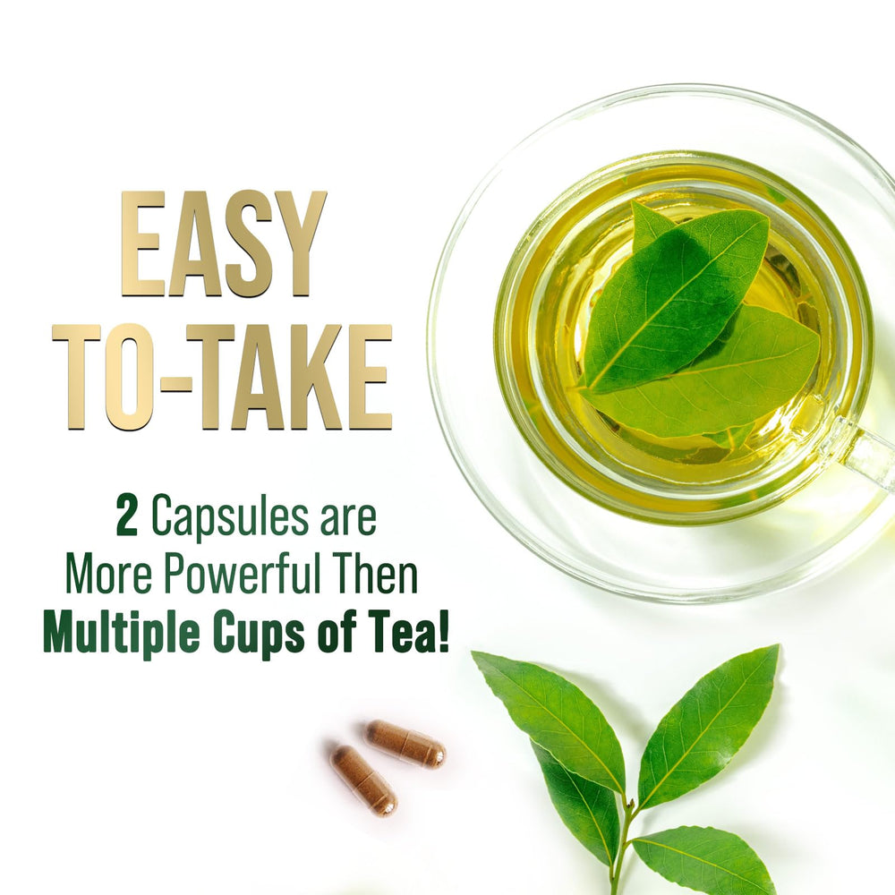 Nature's Nutrition vegan non-GMO icon on green tea extract packaging
