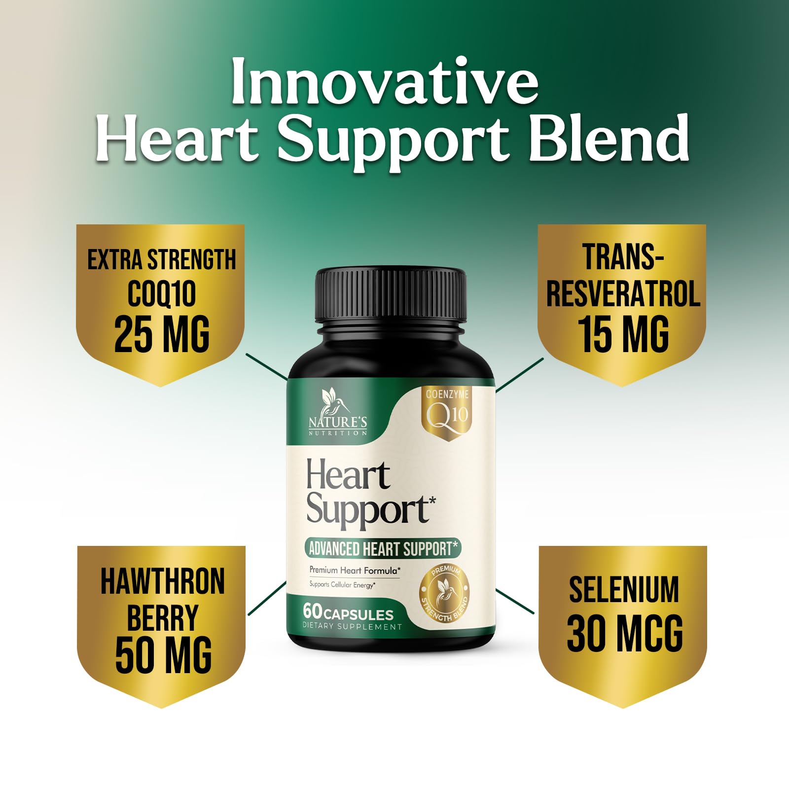 Nature's Nutrition heart-supplements-arginine-resveratrol-visual emphasizing nitric oxide support