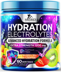 Nature's Nutrition Hydration Electrolyte Powder tub for daily hydration support.