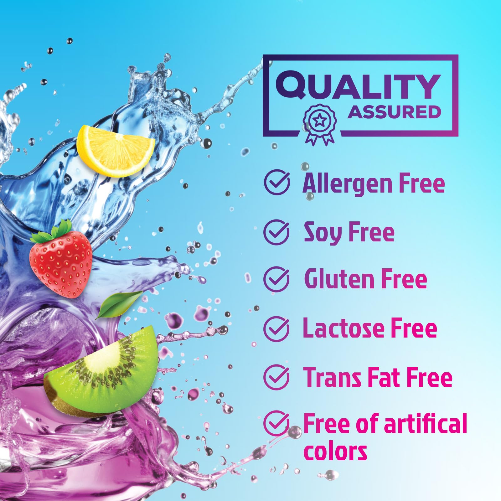 Fruit flavor electrolyte powder bottle suggesting tasty hydration during workouts.