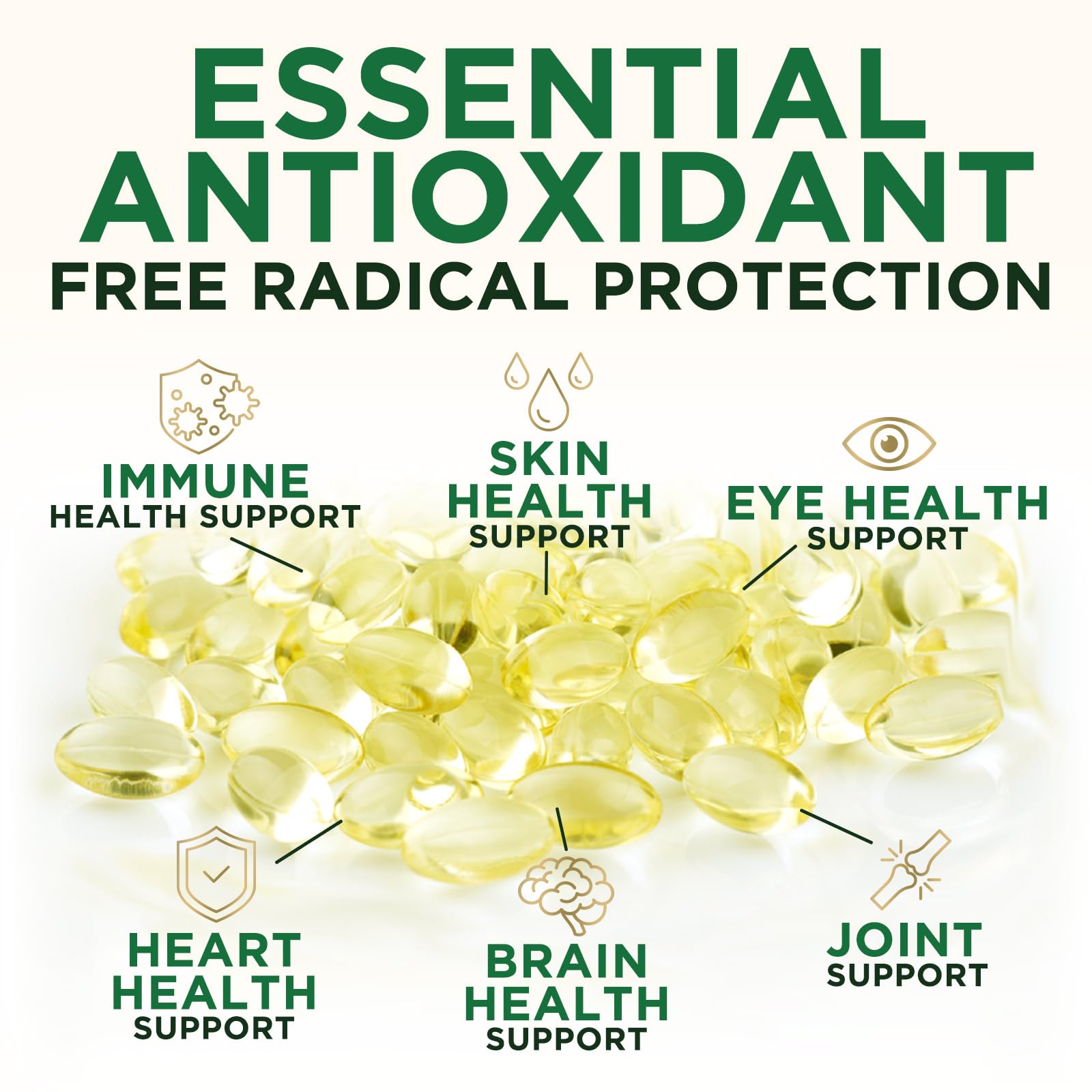 Nature's Nutrition Non-GMO gluten-free Vitamin E softgels for daily care