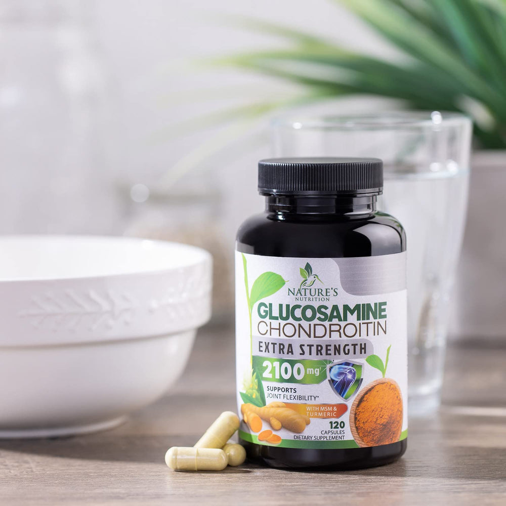 Nature's Nutrition capsule close-up emphasizing triple-strength blend.