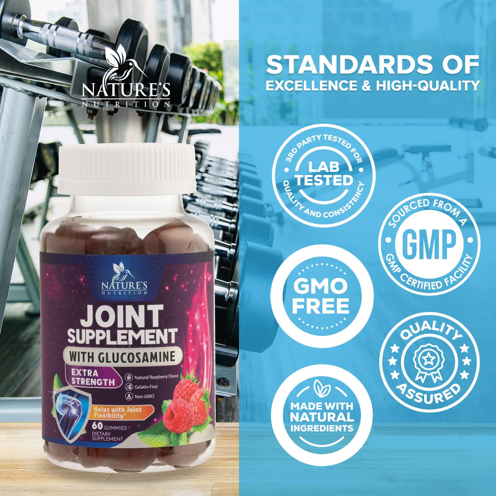 Nature's Nutrition Joint Support Gummies hands demonstrating flexibility