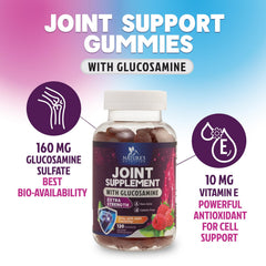 Nature's Nutrition Joint Support Gummies label detail emphasizes formulation.