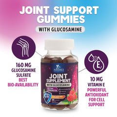 Nature's Nutrition Joint Support Gummies label close-up with Vitamin E