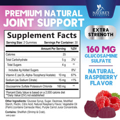 Nature's Nutrition Joint Support Gummies texture close-up highlighting glucosamine benefits