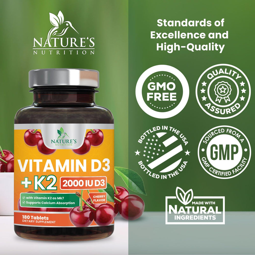 Nature's Nutrition K2 MK-7 ingredient label close-up.