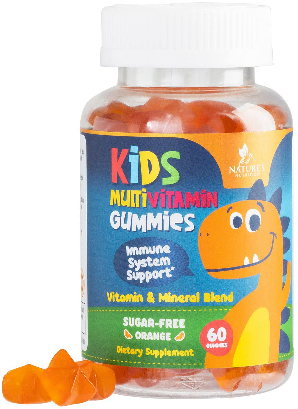 Nature's Nutrition Kids Multivitamin Gomitas Naranja Frente: sabor y facilidad para tomar.