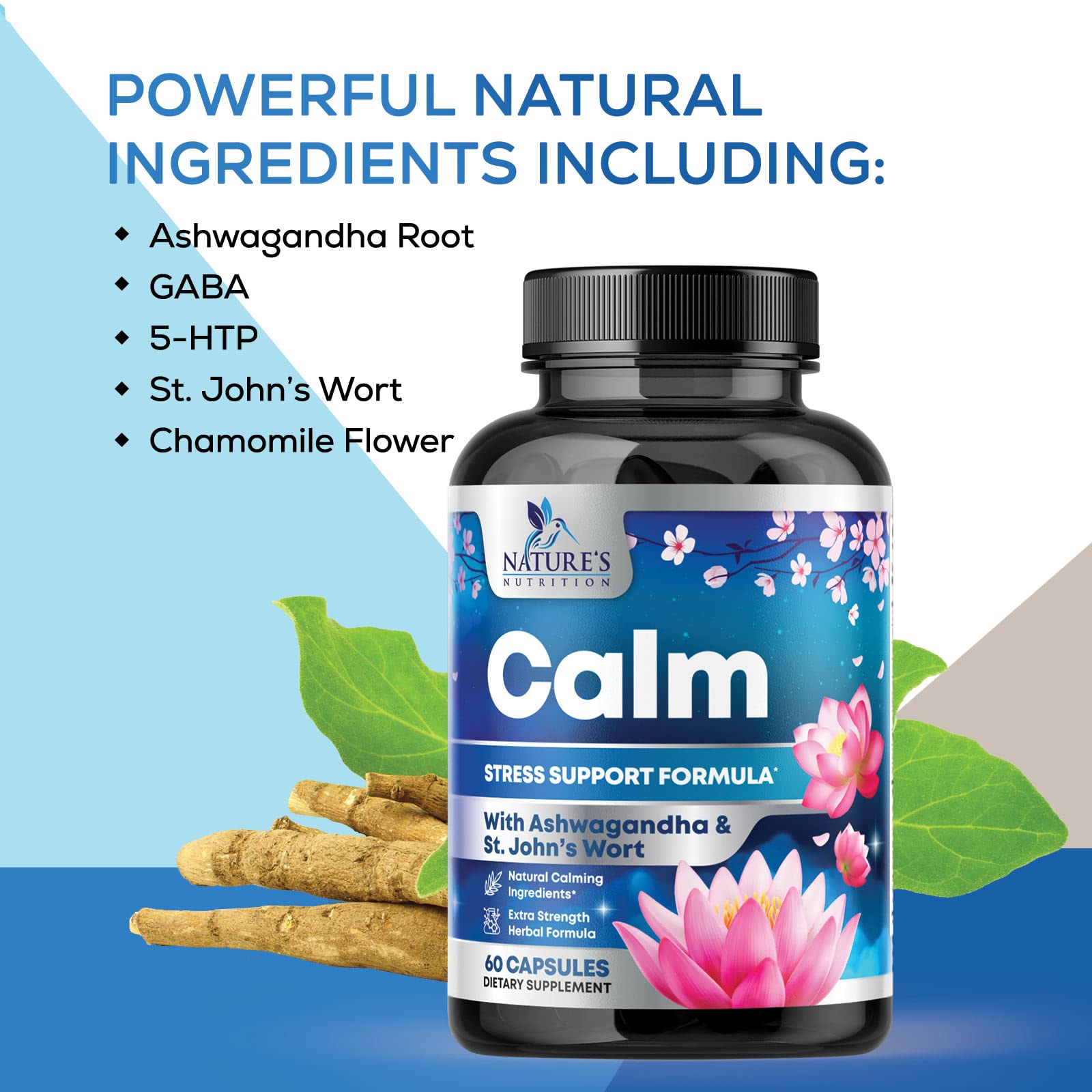 Nature's Nutrition L-Theanine capsules invite smoother focus and calmer mornings.