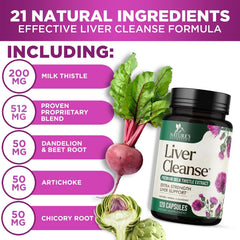 Ingredients closeup from Nature's Nutrition Liver Cleanse featuring artichoke and dandelion