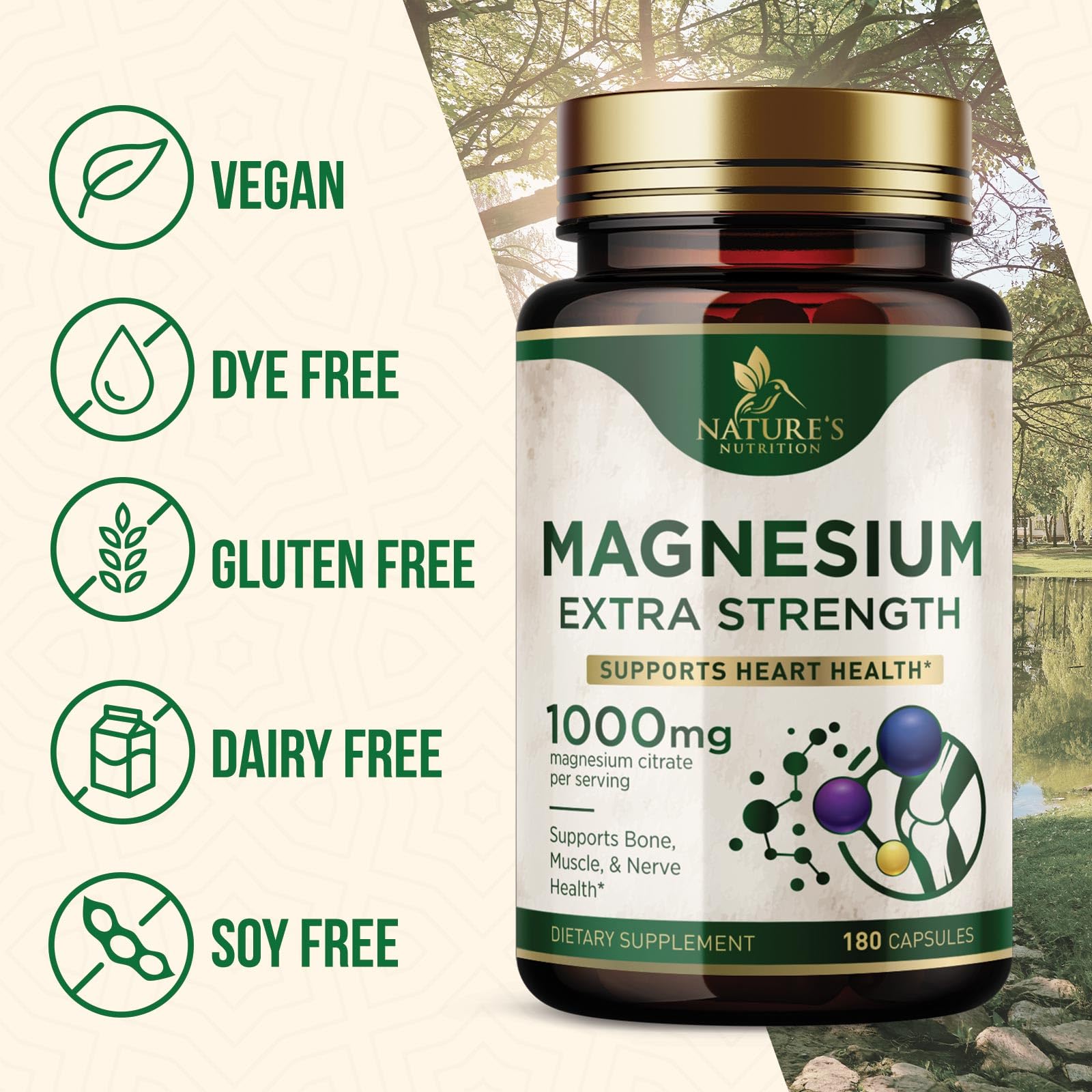 Nature's Nutrition bottle top closeup emphasizing consistency and protection.