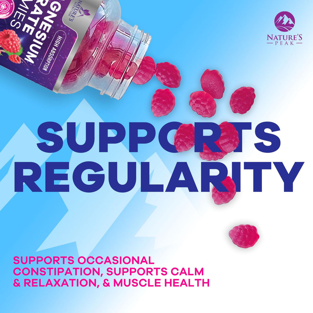 Nature's Nutrition magnesium citrate gummies vegan formula with high absorption