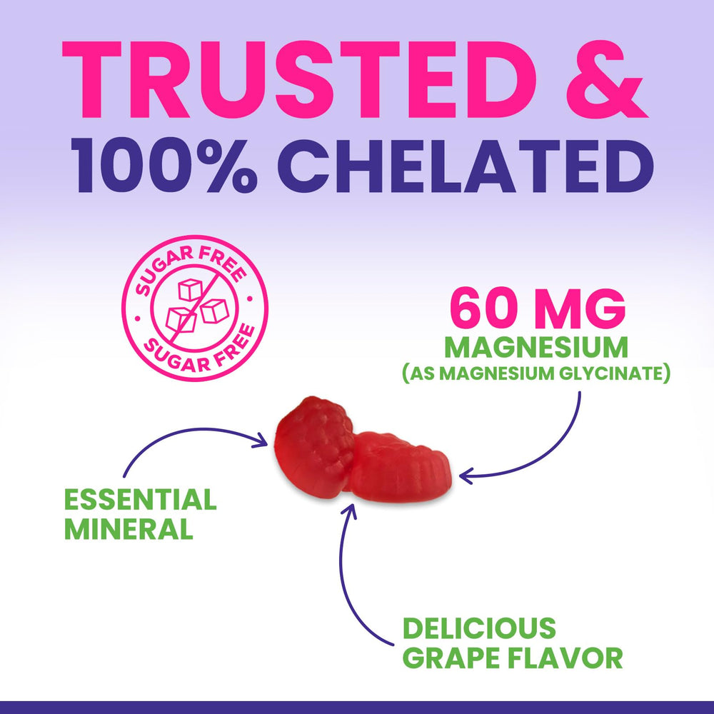 Nature's Nutrition Magnesium Glycinate Gummies bottle side view