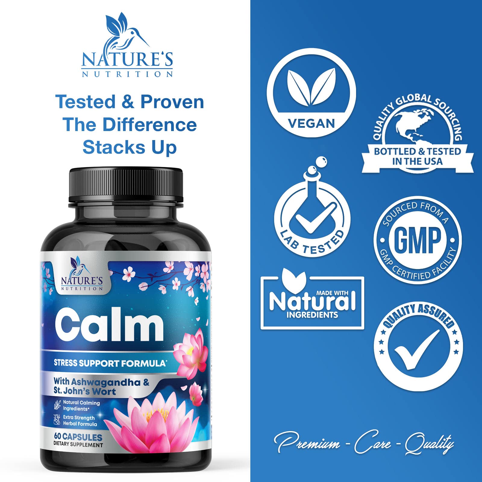 Nature's Nutrition Magnesium oxide capsules support muscle relaxation and restful moments.