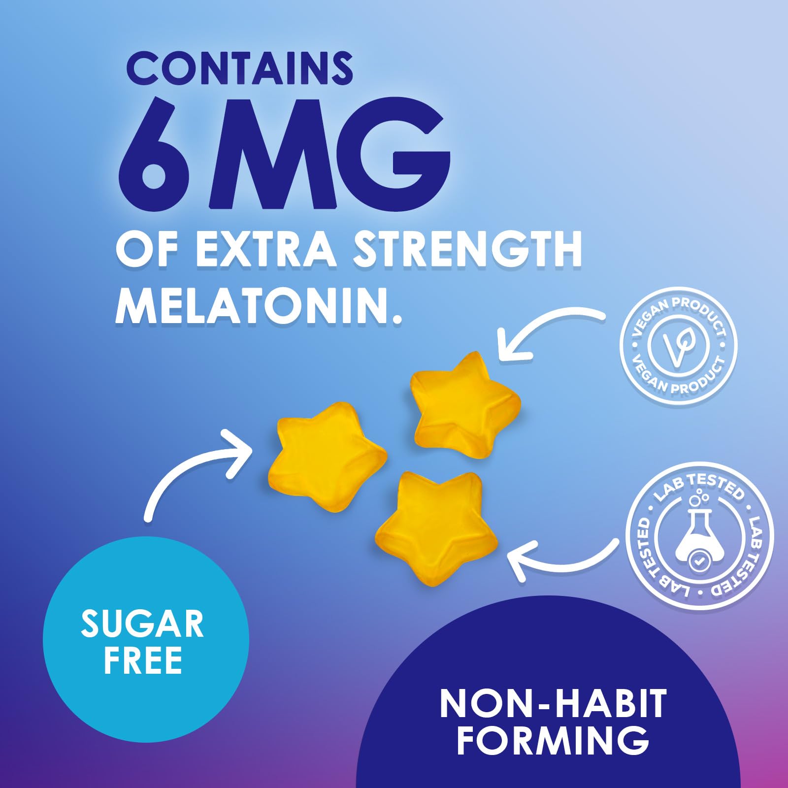 Nature's Nutrition melatonin sleep gummies bottle and gummies visual for convenience.