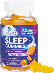 Nature's Nutrition melatonin sleep gummies front bottle supports daily bedtime routines.