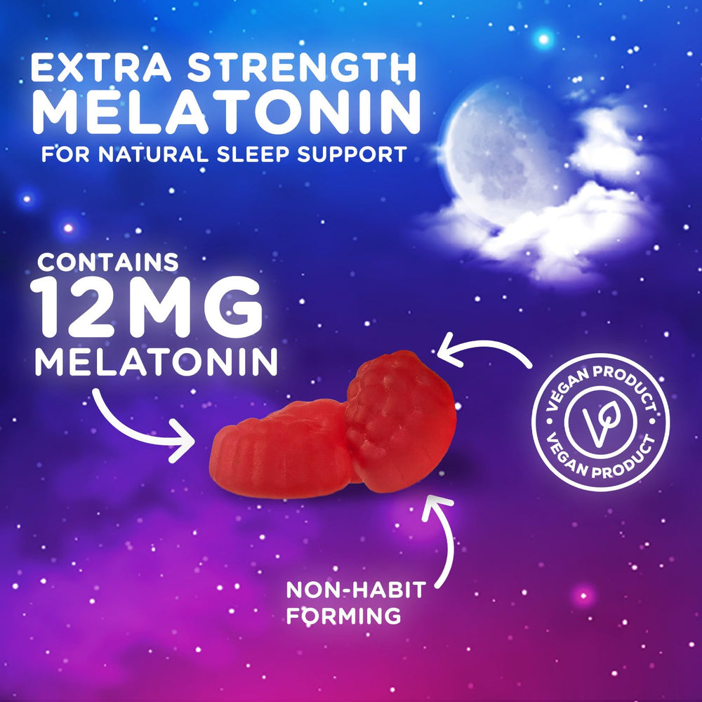 Nature's Nutrition sleep gummies label emphasizing vegan and gluten-free attributes