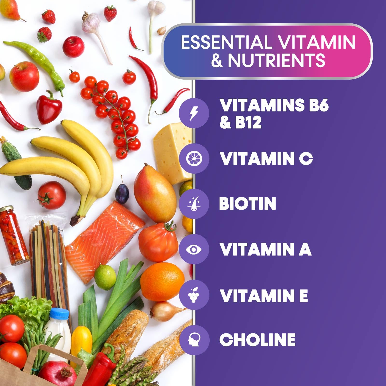 Nature's Nutrition gummies label highlights essential vitamins and minerals.
