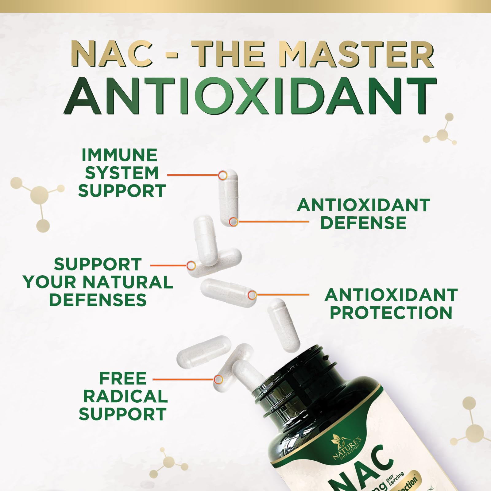 Nature's Nutrition NAC bottle displays liver support messaging on the label.