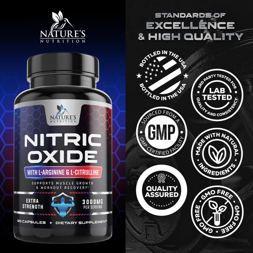 Nature's Nutrition bottle on desk shows convenient daily integration.