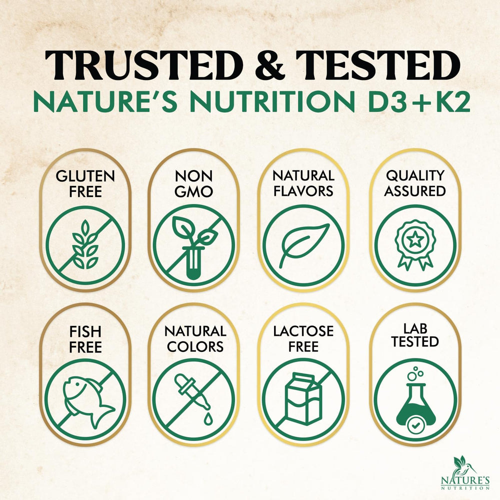 Nature's Nutrition non-GMO ingredients seal close-up.