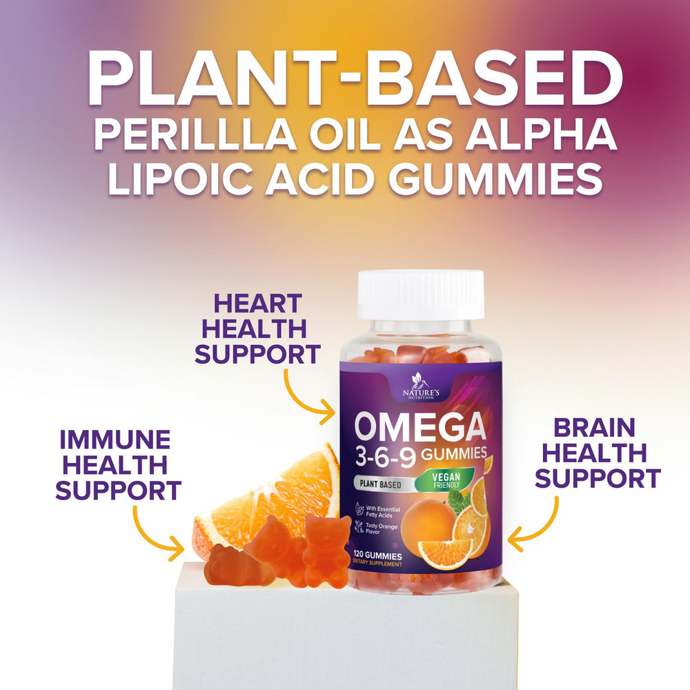 Bottle with label highlighting non-GMO and fish-free formula from Nature's Nutrition.