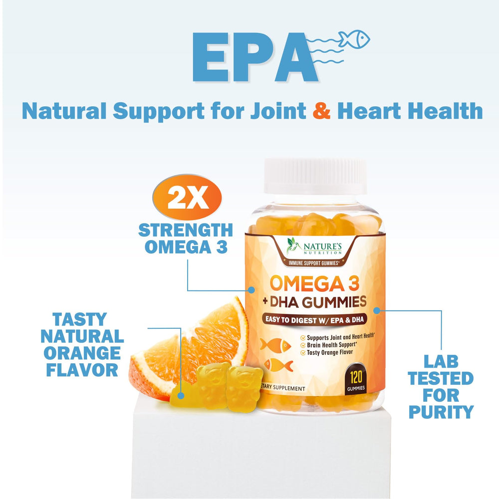 Nature's Nutrition Omega-3 gummies daily-use for adults supports a balanced routine.