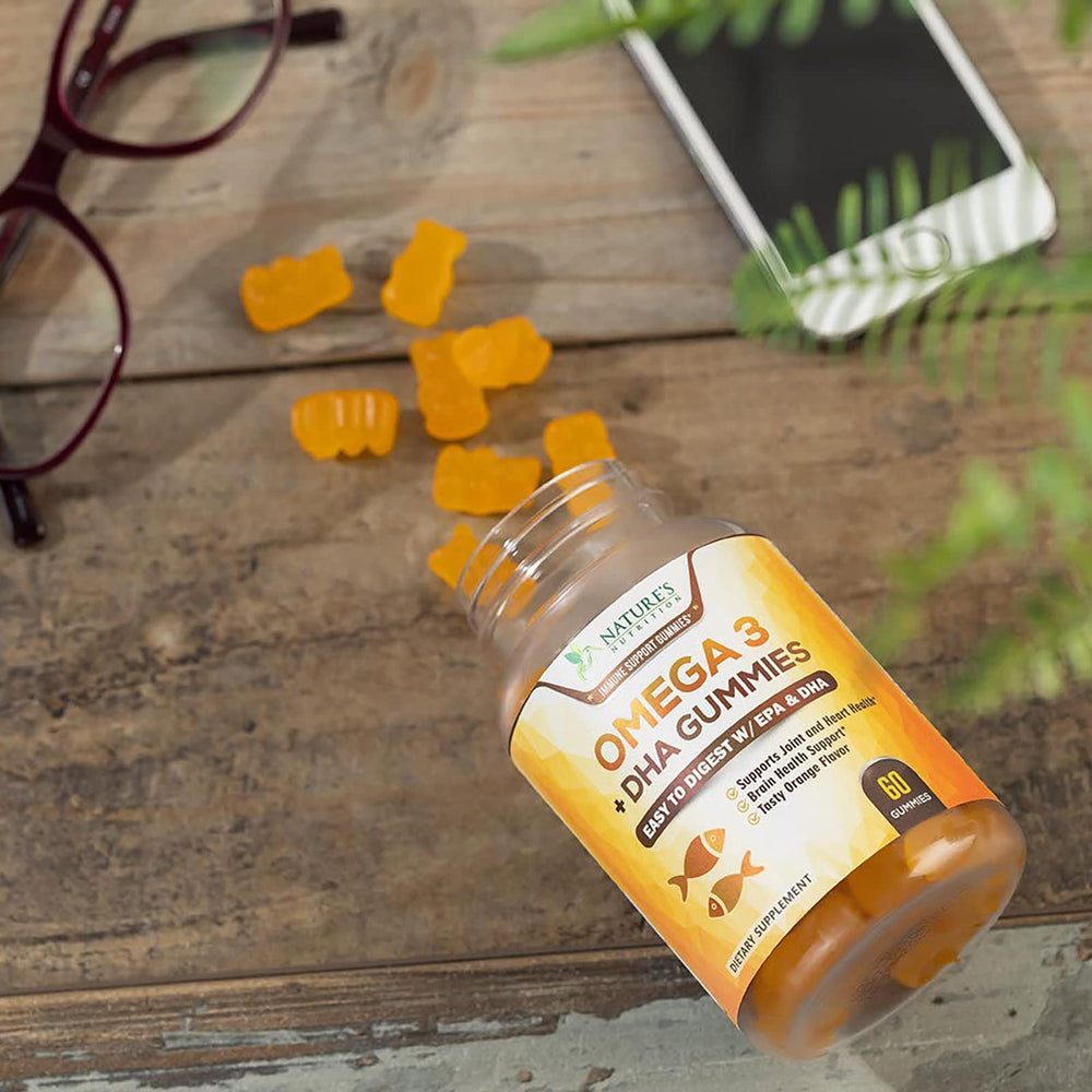 Nature's Nutrition Omega3 Gummies packaging with resealable lid
