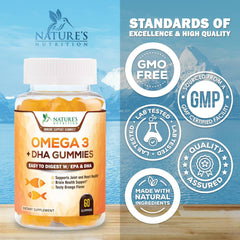 Nature's Nutrition Omega3 Gummies EPA for joints close-up