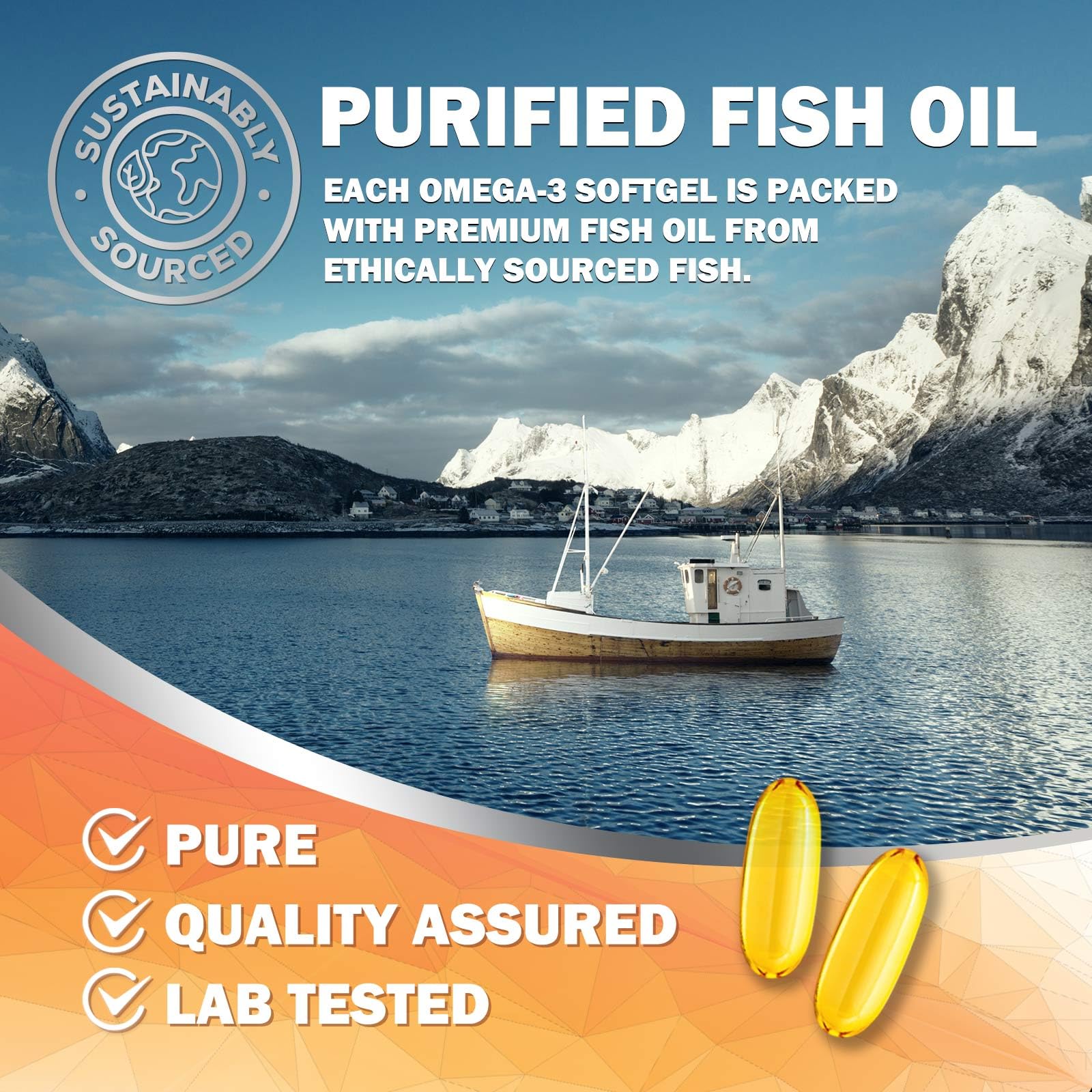 Nature's Nutrition Omega-3 non-GMO gluten-free icon on box.