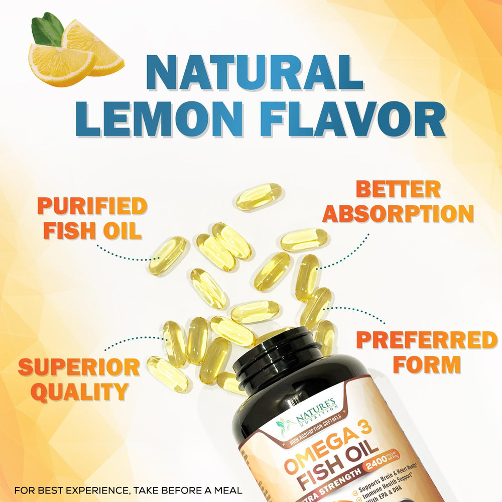 Nature's Nutrition Omega-3 wild-caught anchovy source label indicating sustainable sourcing.