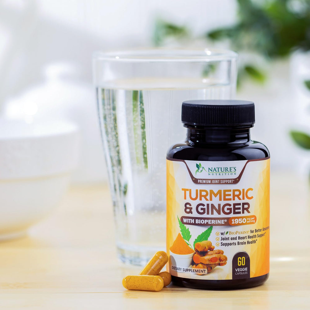 Nature's Nutrition bottle beside natural wood suggests premium quality packaging