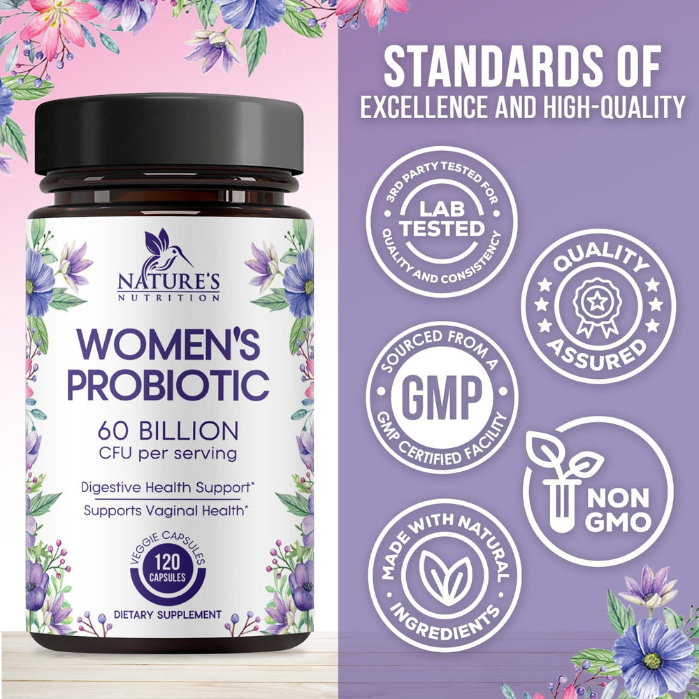 Nature's Nutrition prebiotic fiber graphic illustrating gut nourishment and balance.