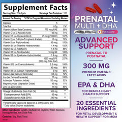 Nature's Nutrition prenatal DHA omega-3 softgels for brain health support.