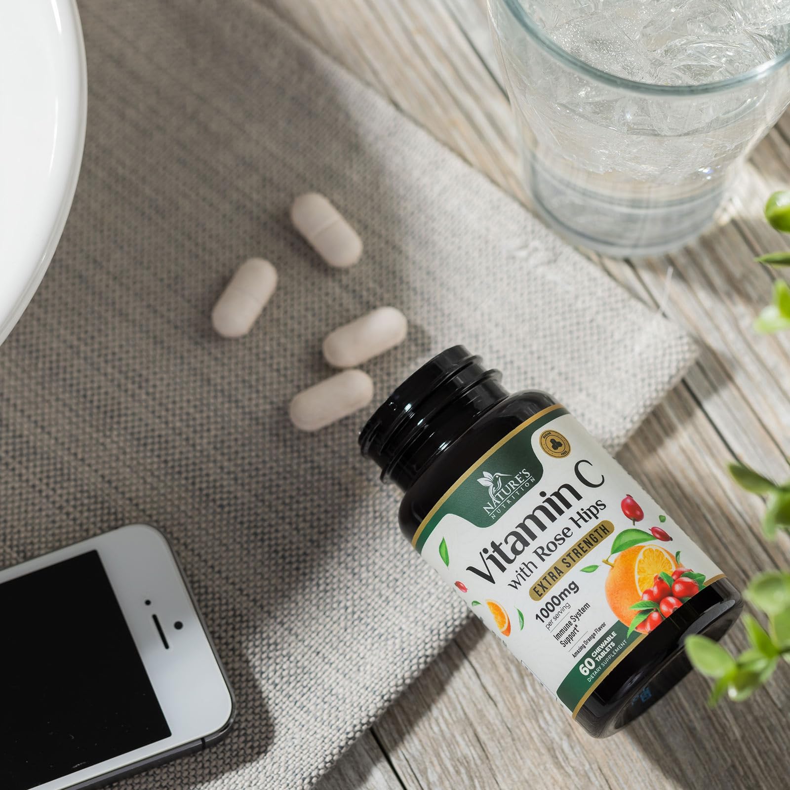 Presentación de 60 dosis Nature's Nutrition para planificación de suplementación.