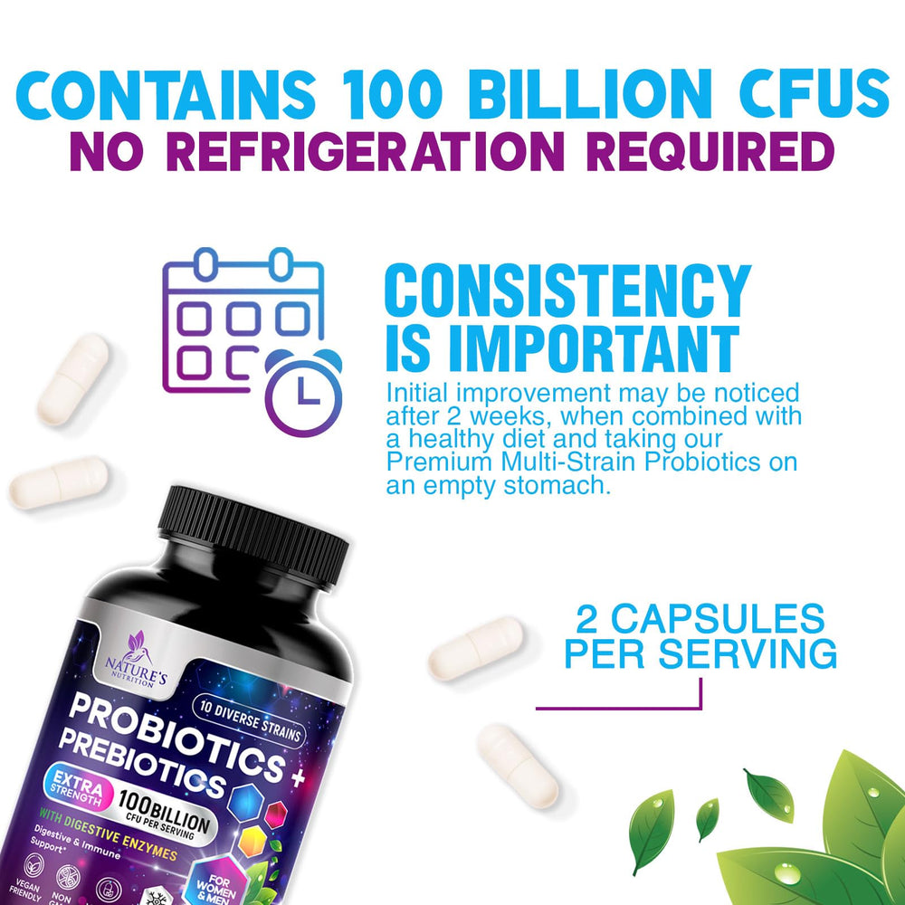 Nature's Nutrition probiotic supplement for daily use and wellness