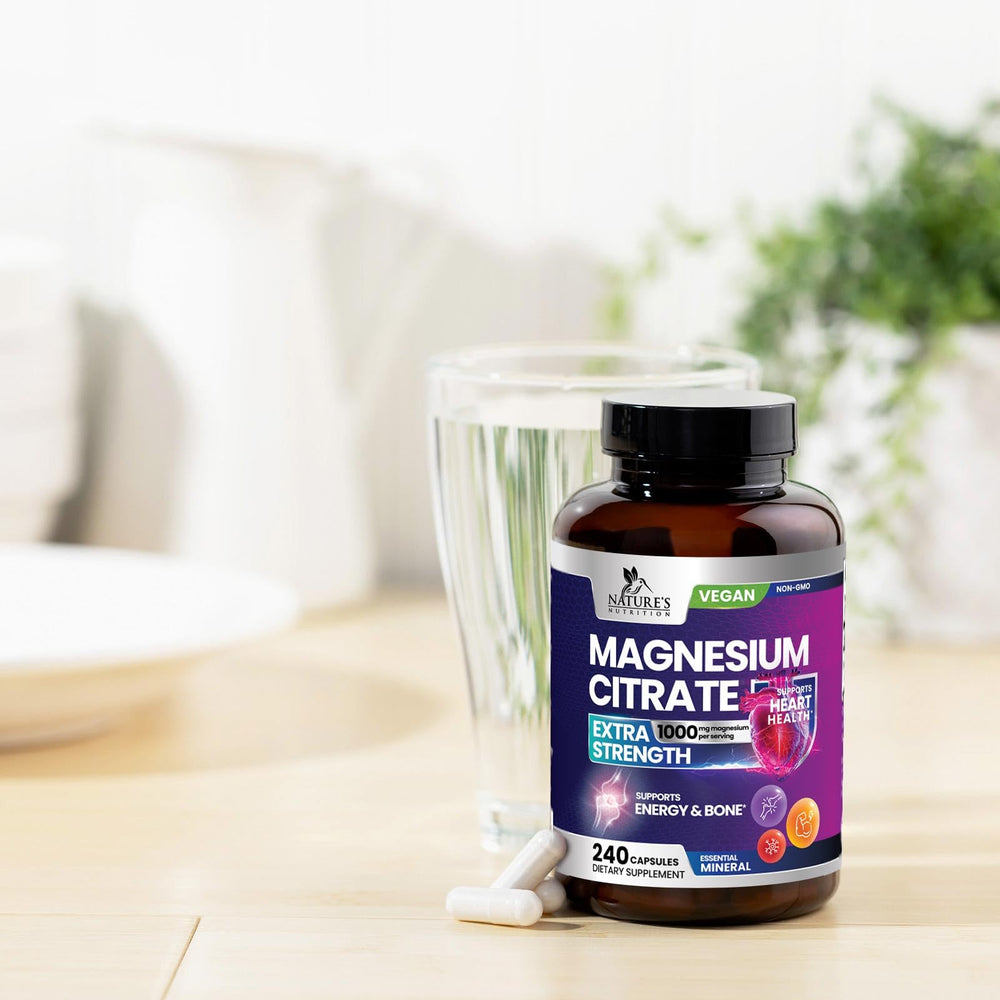 Nature's Nutrition sleep scene with the bottle suggests nighttime calm and restfulness.