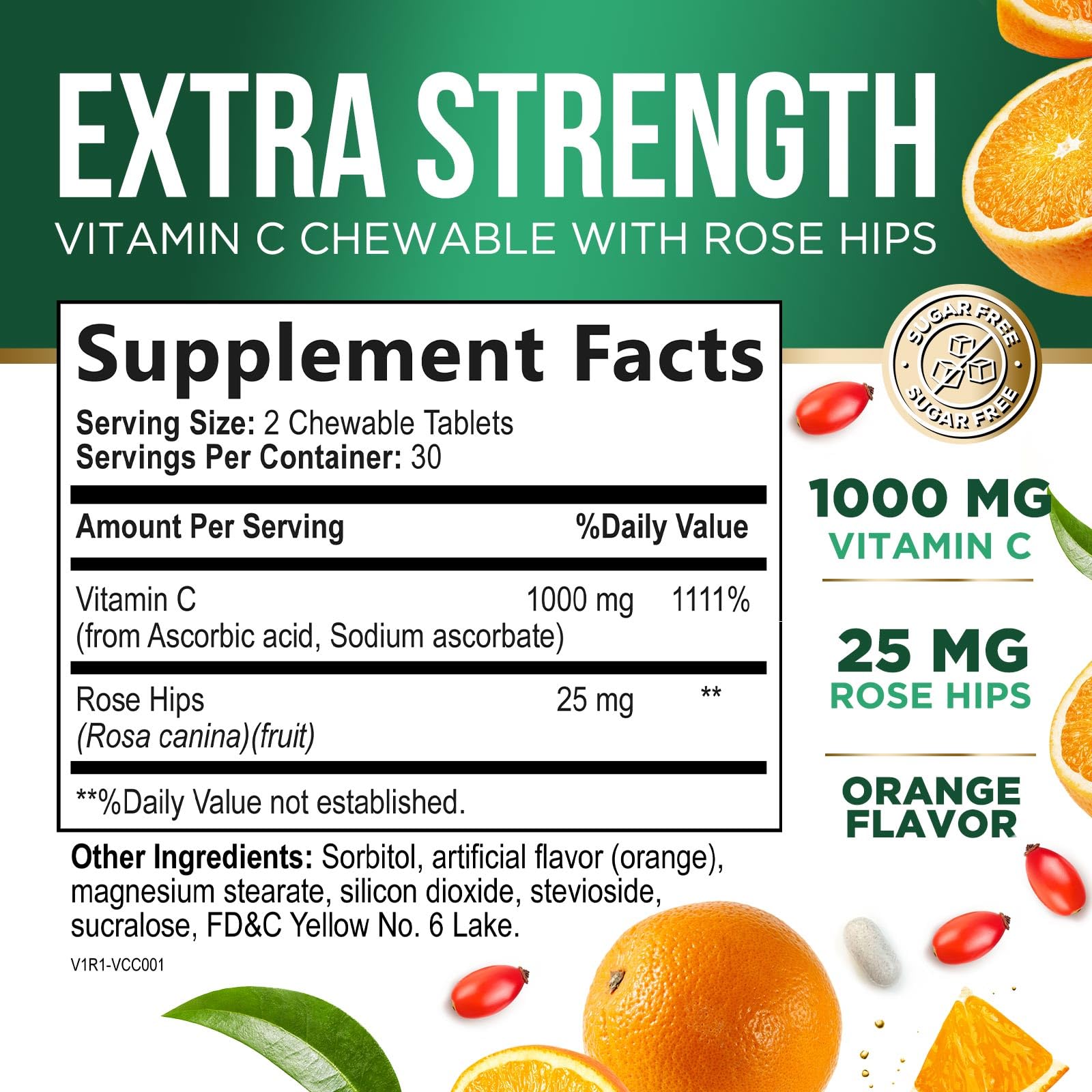 Nature's Nutrition tabletas Vitamina C 1000 mg con rosa mosqueta para mejor absorción.