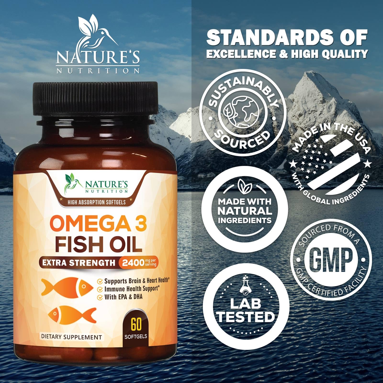 Nature's Nutrition third-party lab seal for quality verification