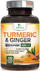 Nature's Nutrition turmeric curcumin bottle showing advanced absorption features.