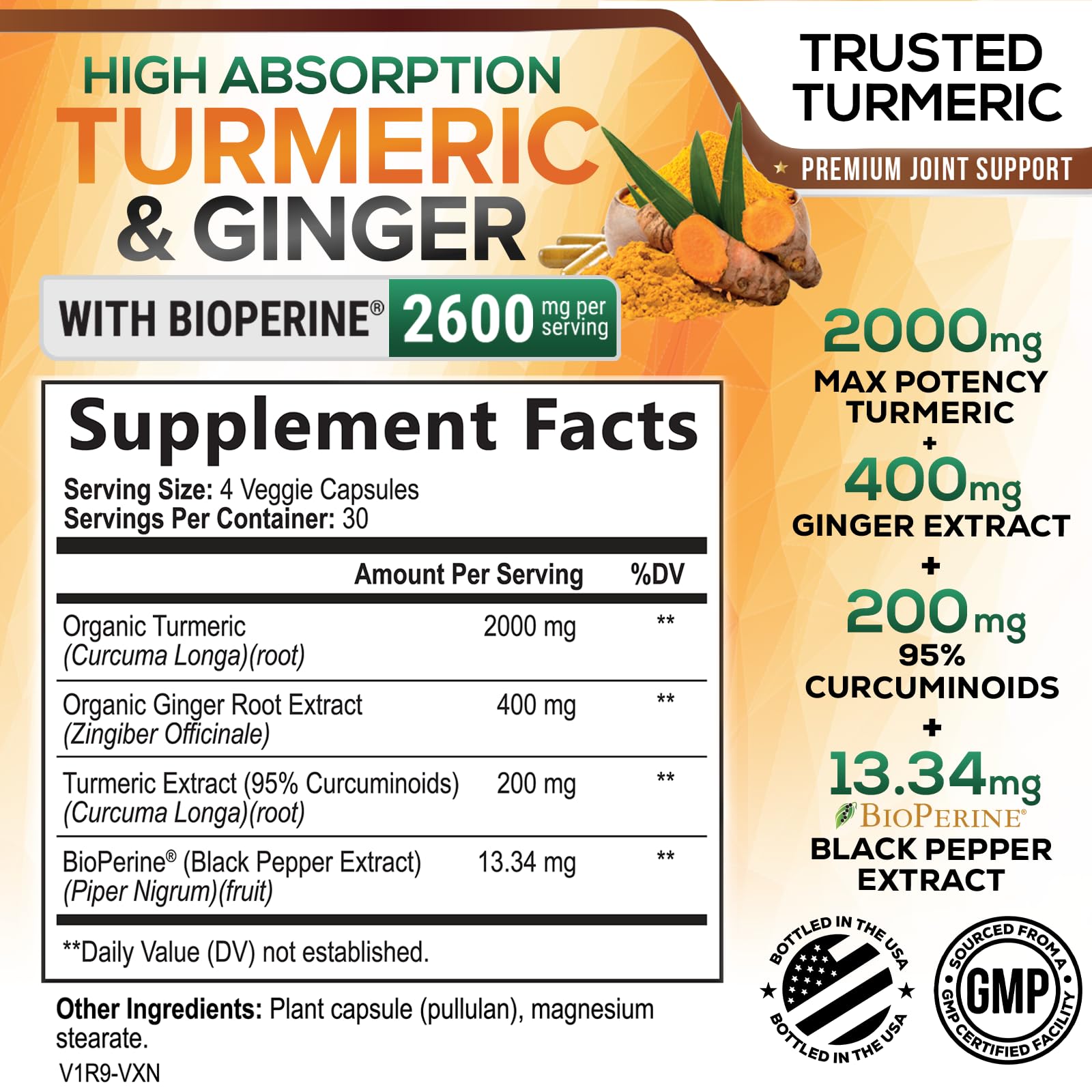 Nature's Nutrition turmeric curcumin capsules ready for daily use and mobility support.