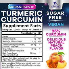 Nature's Nutrition turmeric ginger gummies close-up showing black pepper for absorption
