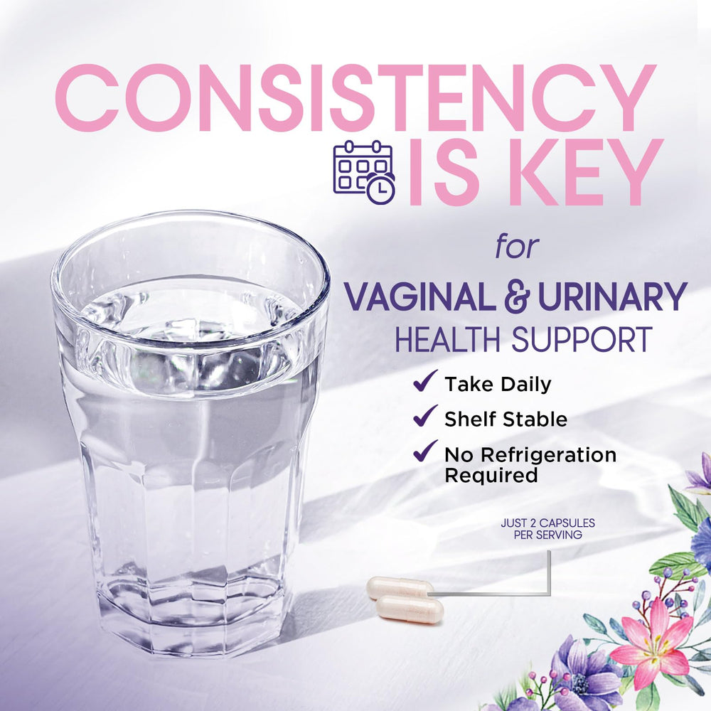 Nature's Nutrition urinary-vaginal balance concept with cranberry imagery.