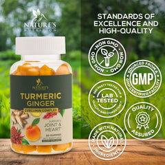 Nature's Nutrition vegan gummies pack showcasing plant-based turmeric