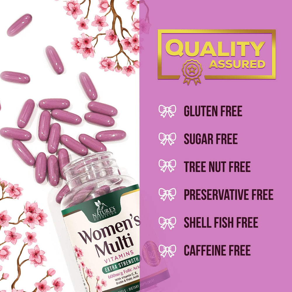Daily use Nature's Nutrition women's multivitamin for active lifestyles