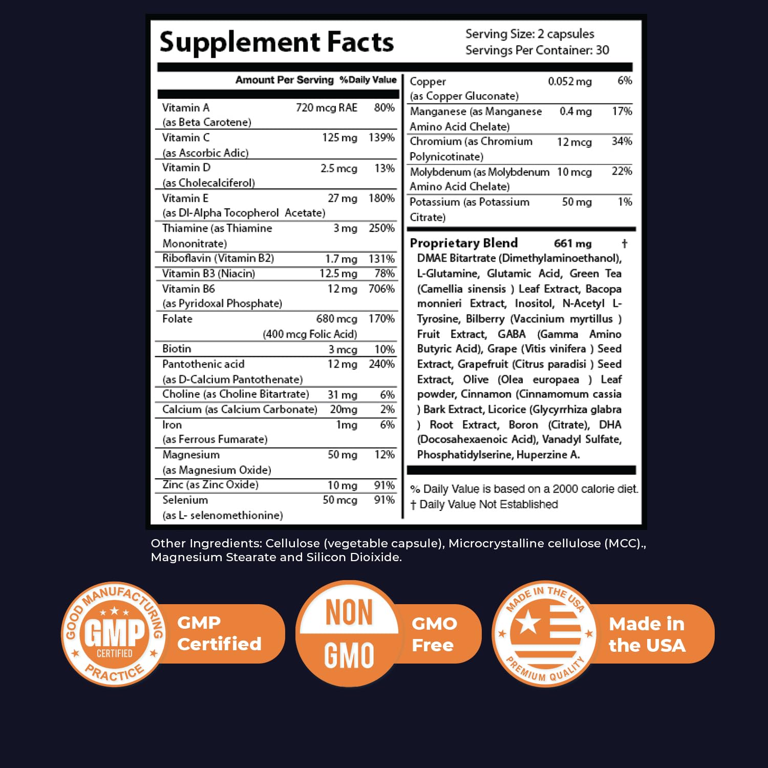 Nature’s NutriWave Memory Lift label view highlights vegetarian, non-GMO formulation.