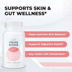 Close-up of PrimeBiome gummies showing easy daily chew and mild flavor.