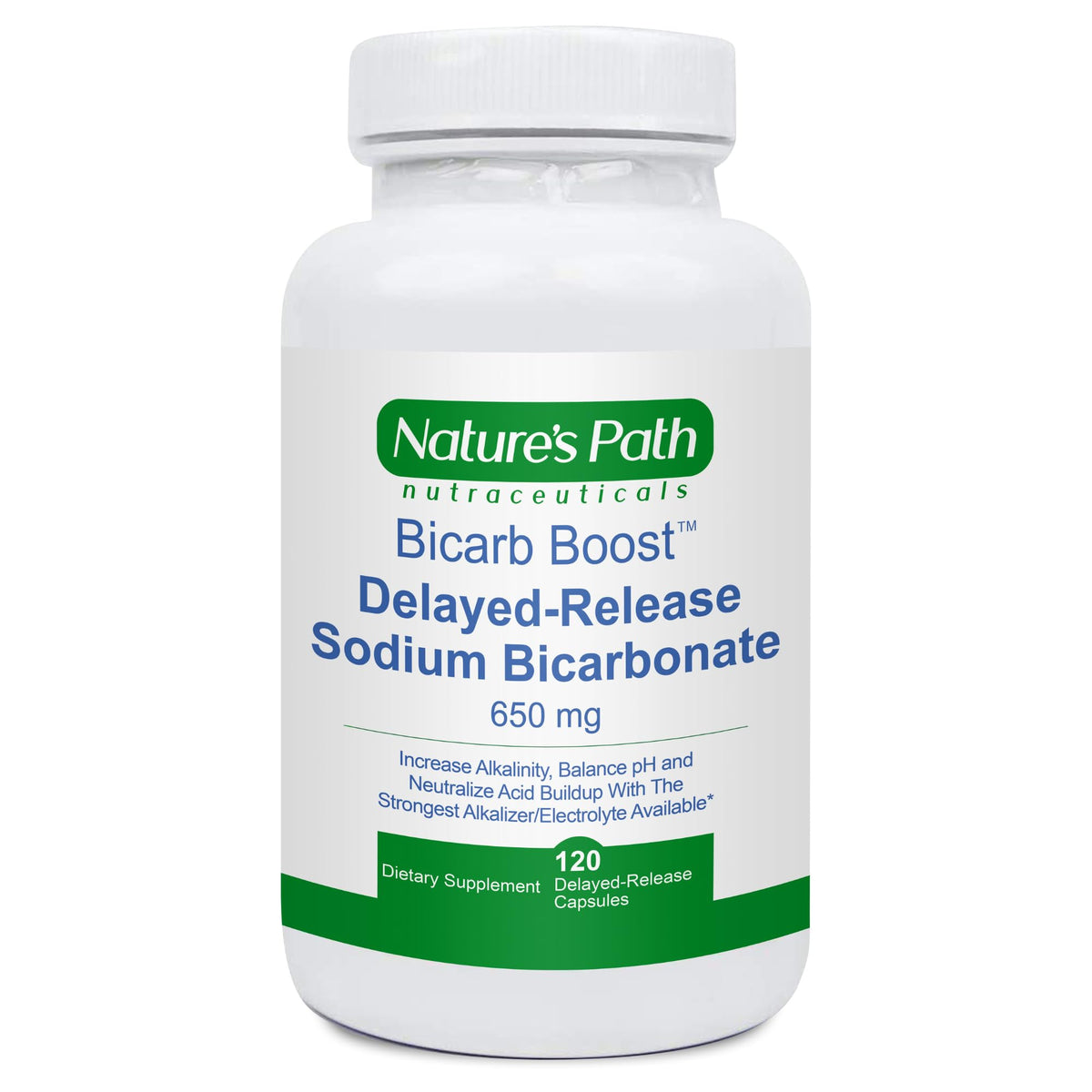 Nature's Path Nutraceuticals Sodium Bicarbonate 650mg tablets bottle for daily hydration support